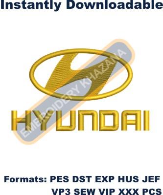Hyundai car Logo Embroidery design